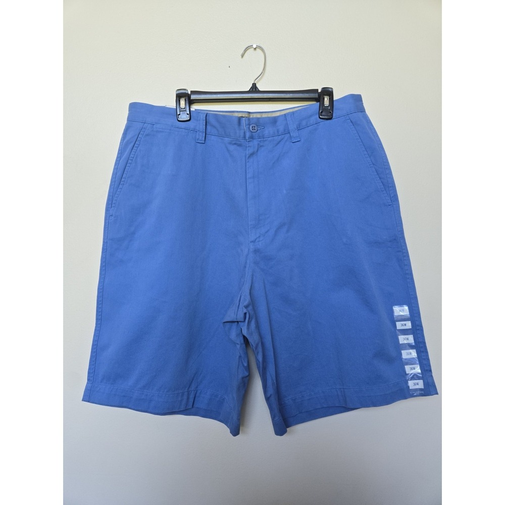 Vintage Y2k Structure Mens Flat Front Baggy Blue Shorts Chino Sz 36 Golf